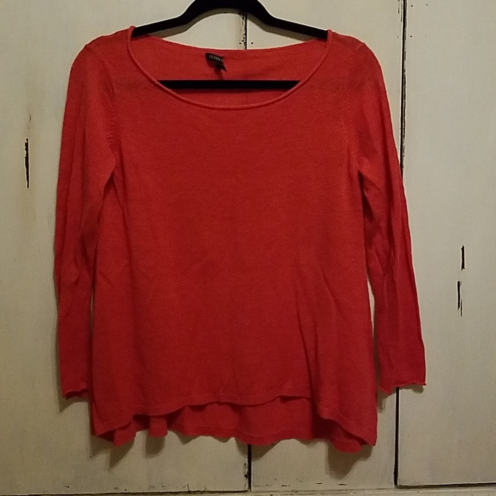 Eileen Fisher dark coral color sweater